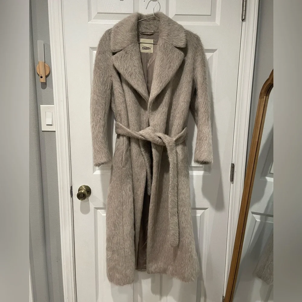 Maxmara Intrend mohair/alpaca long coat with belt - Picture 1 of 5